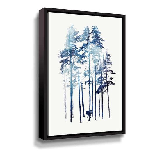 'Winter Wolf' by Robert Farkas Framed Canvas Wall Art