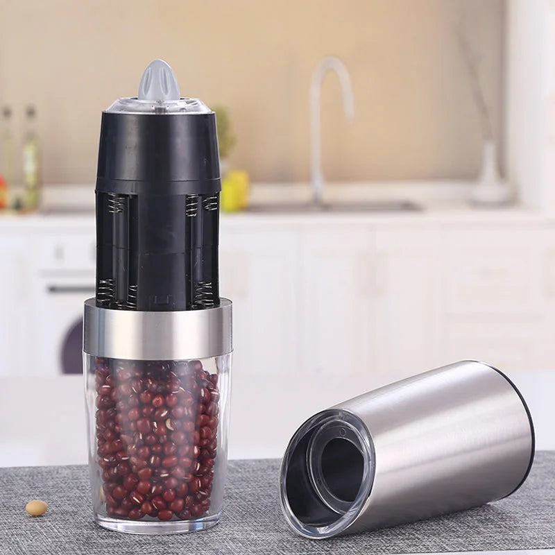 Spptty Electric Pepper Grinder, Electric Salt Grinder,Automatic Stainless  Steel Salt Pepper Grinder Electric Gravity Induction Grinding Machine 